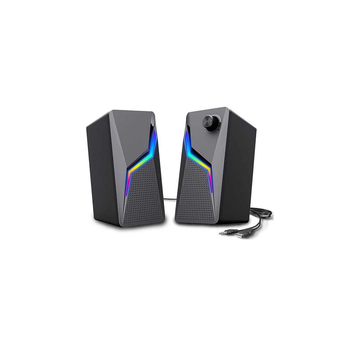 TERRIFI Computer Speakers, PC Gaming Speakerswith Enhanced Bass and Volume Control, Stereo 2.0 USB Powered 3.5mm AuxMultimedia Speakers for Laptop Desktop Tablets Phone