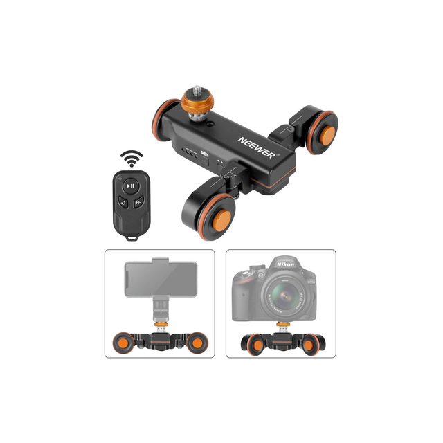 Neewer Motorized Camera Video Dolly with Scale Indication, Electric Track Skater, Straight Line/Curve/Pitch , Wireless Remote Control, 3 Speed Adjustable for Canon Nikon DSLRs & Phones | AWP013373 Neewer