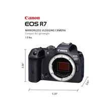 Canon EOS R7 (Body Only), Mirrorless Vlogging Camera, 32.5 MP Image Quality, 4K 60p Video, DIGIC X Processor, Dual Pixel CMOS AF, Subject Detection, for Professionals and Content Creators