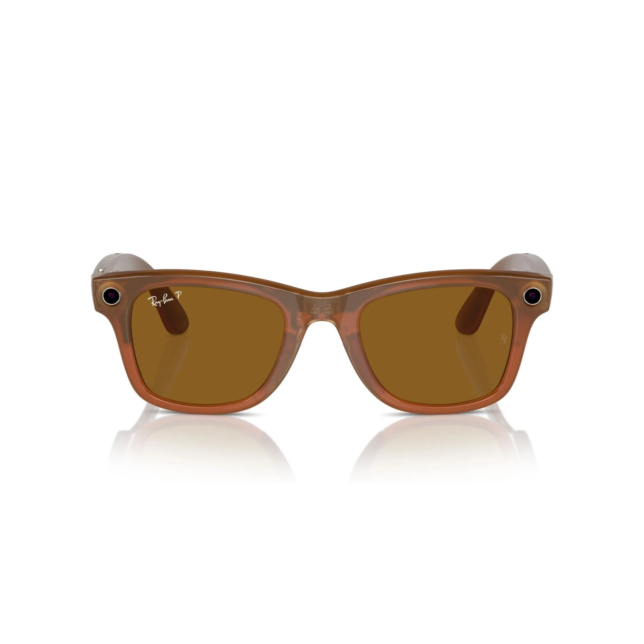 Meta Ray-Ban Wayfarer (Standard) 50/22/150 Smart Glasses Shiny Caramel Polar Brown RW4006
