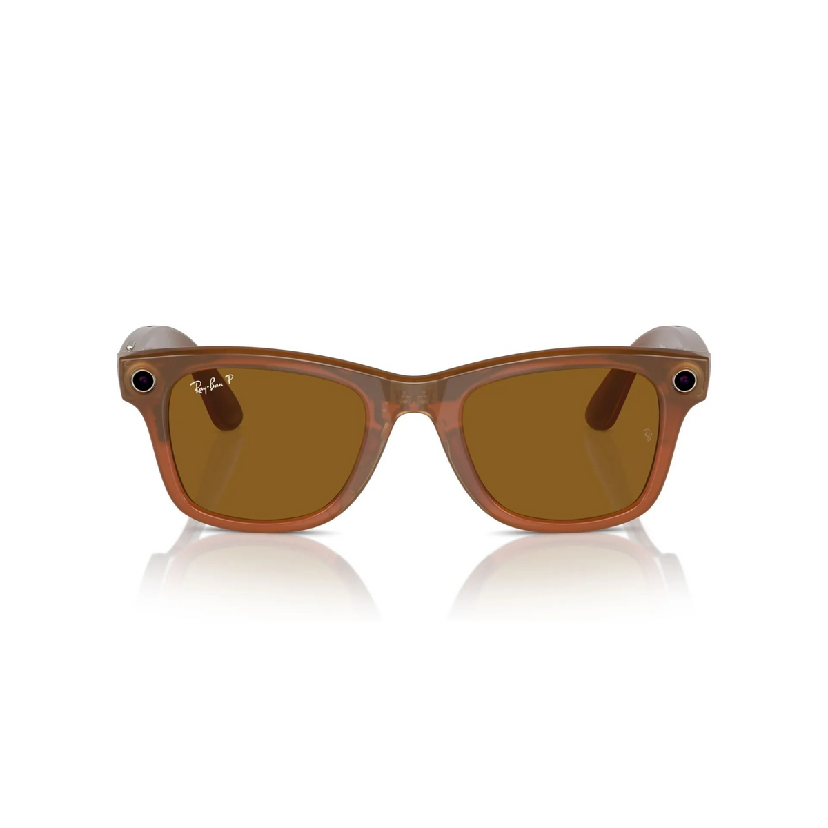 Meta Ray-Ban Wayfarer (Standard) 50/22/150 Smart Glasses Shiny Caramel Polar Brown RW4006