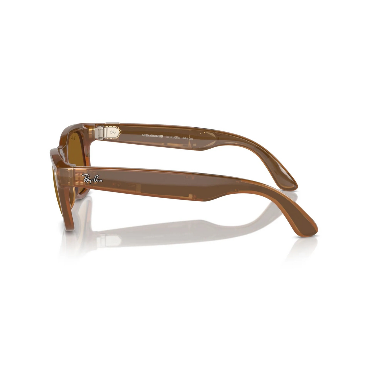 Meta Ray-Ban Wayfarer (Standard) 50/22/150 Smart Glasses Shiny Caramel Polar Brown RW4006