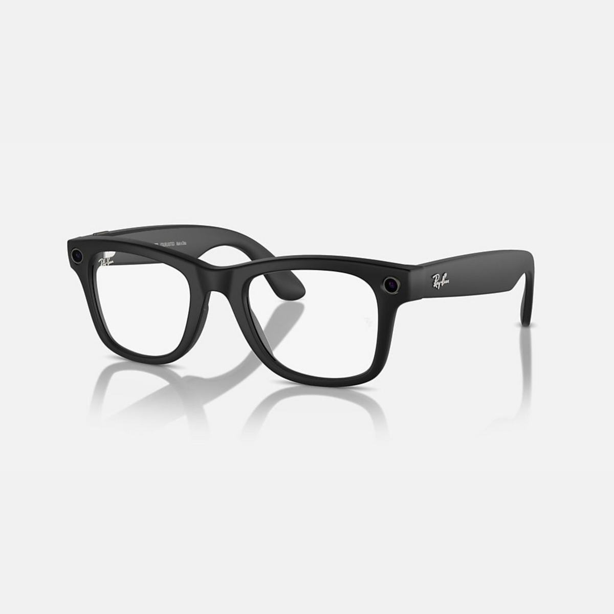 Meta Ray-Ban Smart Glasses 50/22/150 Wayfarer Matte Black/Clear to G-15 Green Transitions RW4006