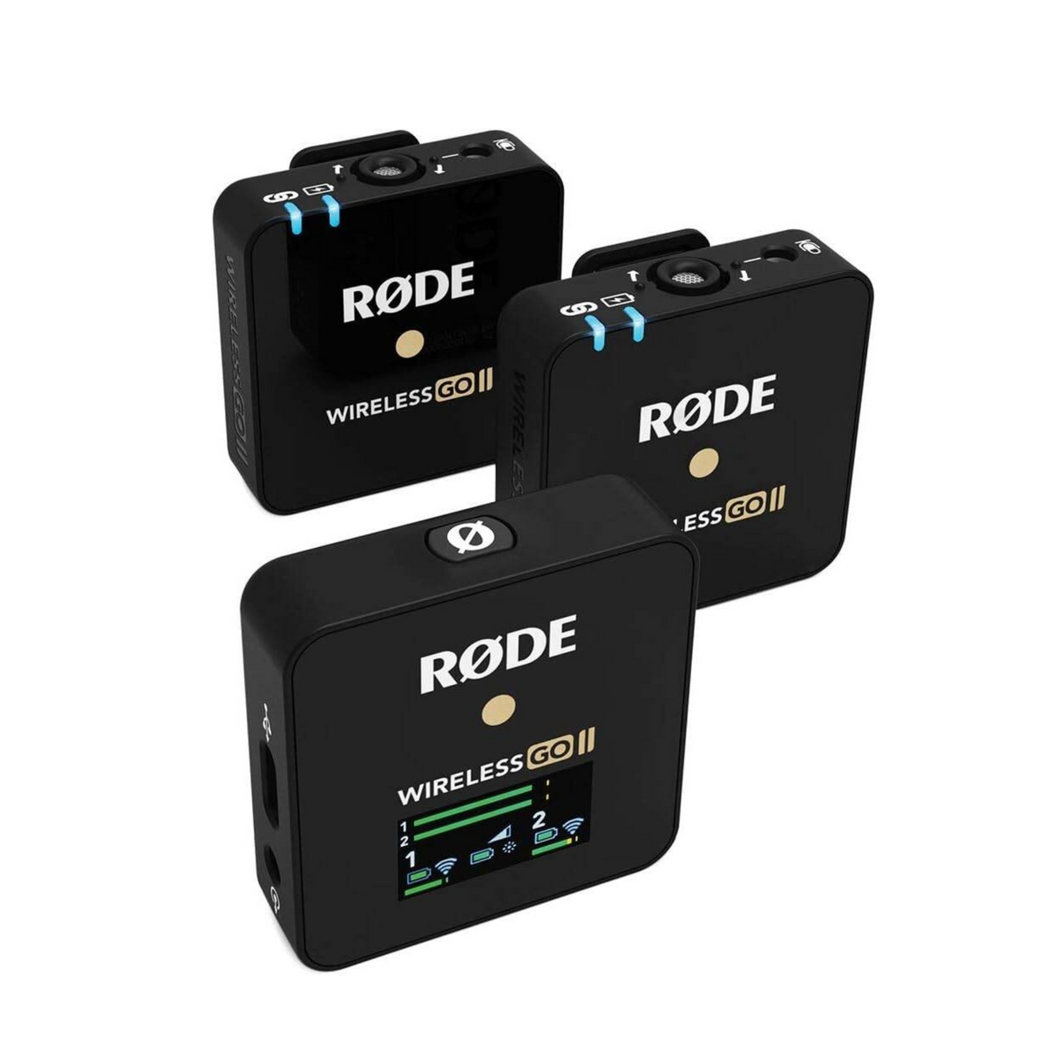 Rode Microphones Wireless GO II Dual Channel Wireless Microphone System Bundle with 2X Rode Lavalier II Omnidirectional Lav Mic and 3-Pack Foam Windscreen