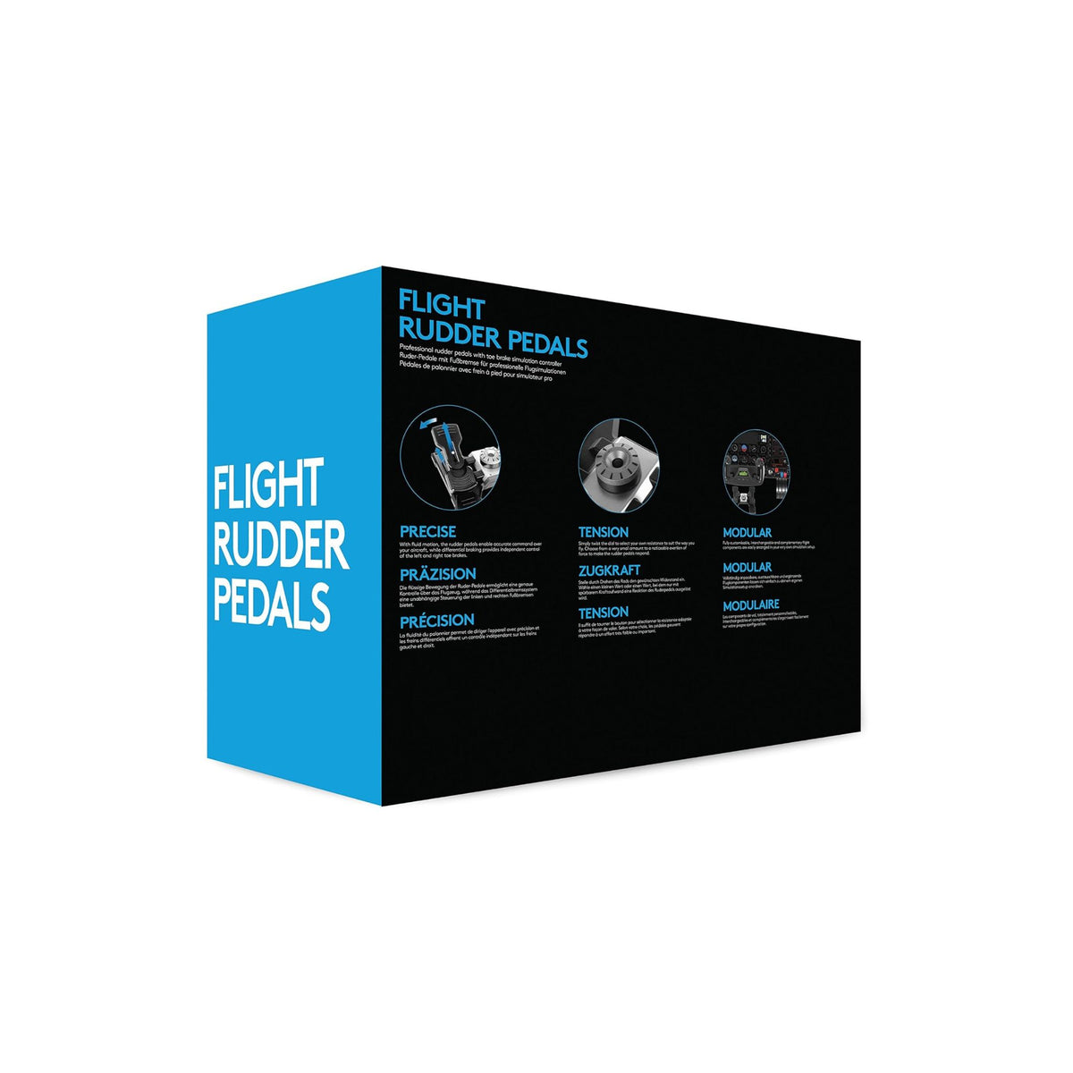 Logitech G Saitek Pro Flight Rudder Pedals, Professional Simulation Pedals With Toe Brake, Non-Slip, Precise Fluid Control, AjUStable Tension Dial, Pc - Black