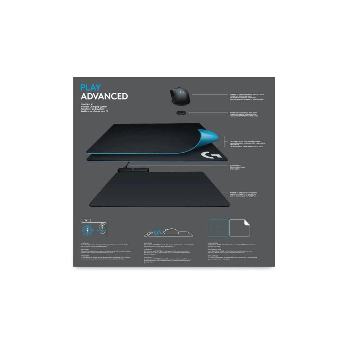 Logitech G 943-000110 Powerplay Wireless Charging Mouse Pad, Compatible with Logitech G PRO / G903 / G703 / G502 Lightspeed Gaming Mice - Black