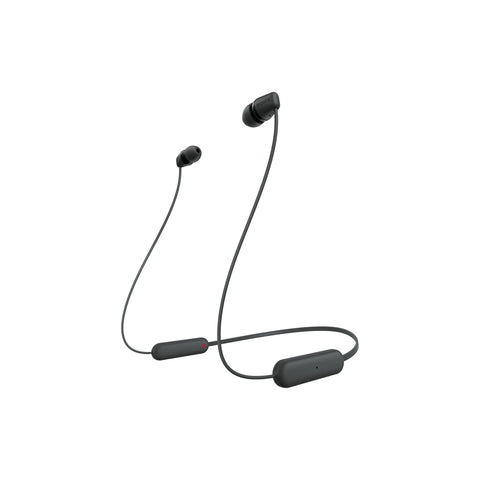 Sony WI-C100 Wireless in-Ear Bluetooth Headphones with Built-in Microphone, Black, Medium, WI-C100/B