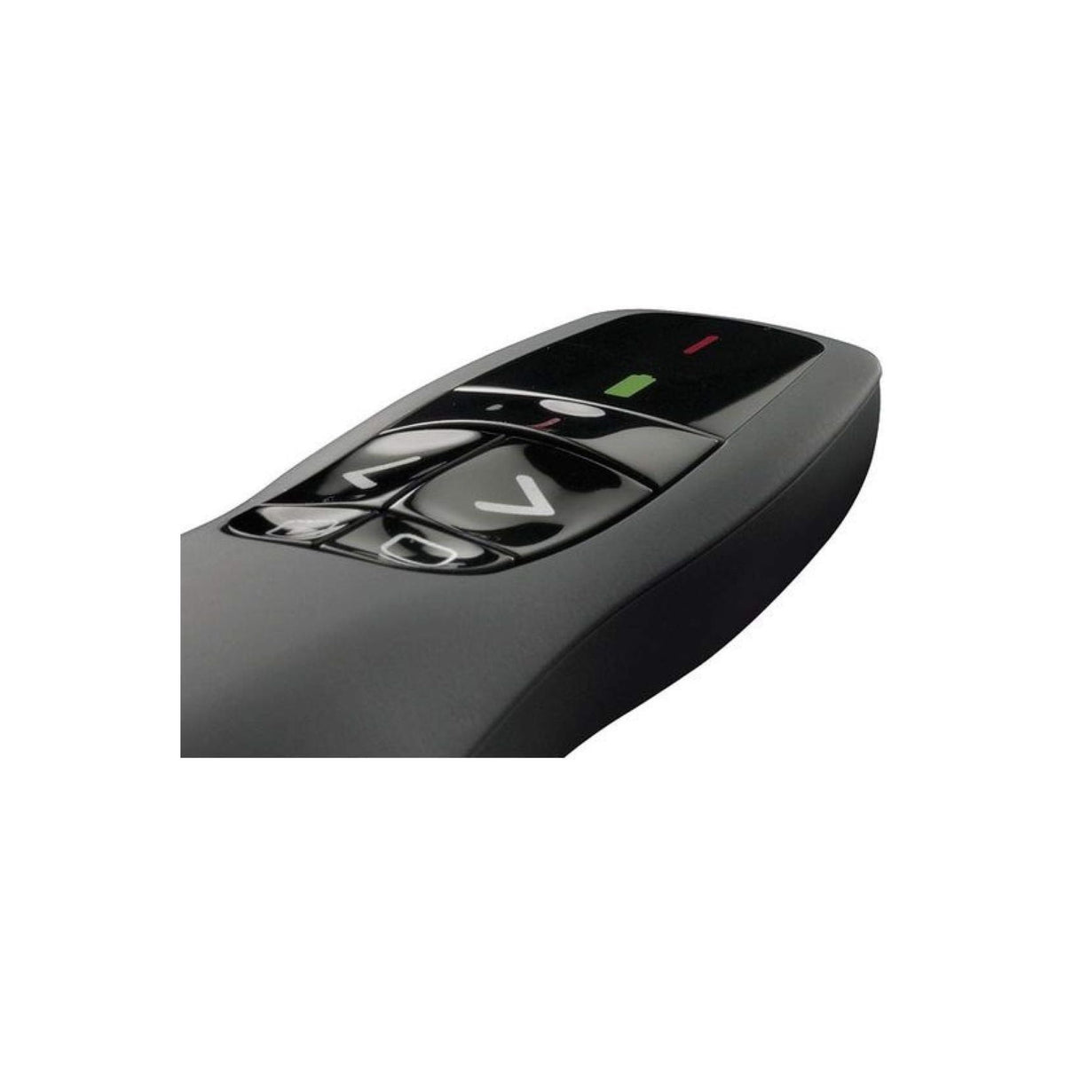 Logitech R400 Wireless Presentation Remote 2.4 GHz USB-Receiver Red Laser Pointer 15-Meter Operating Range 6 Buttons Intuitive Slideshow Control Battery Indicator PC