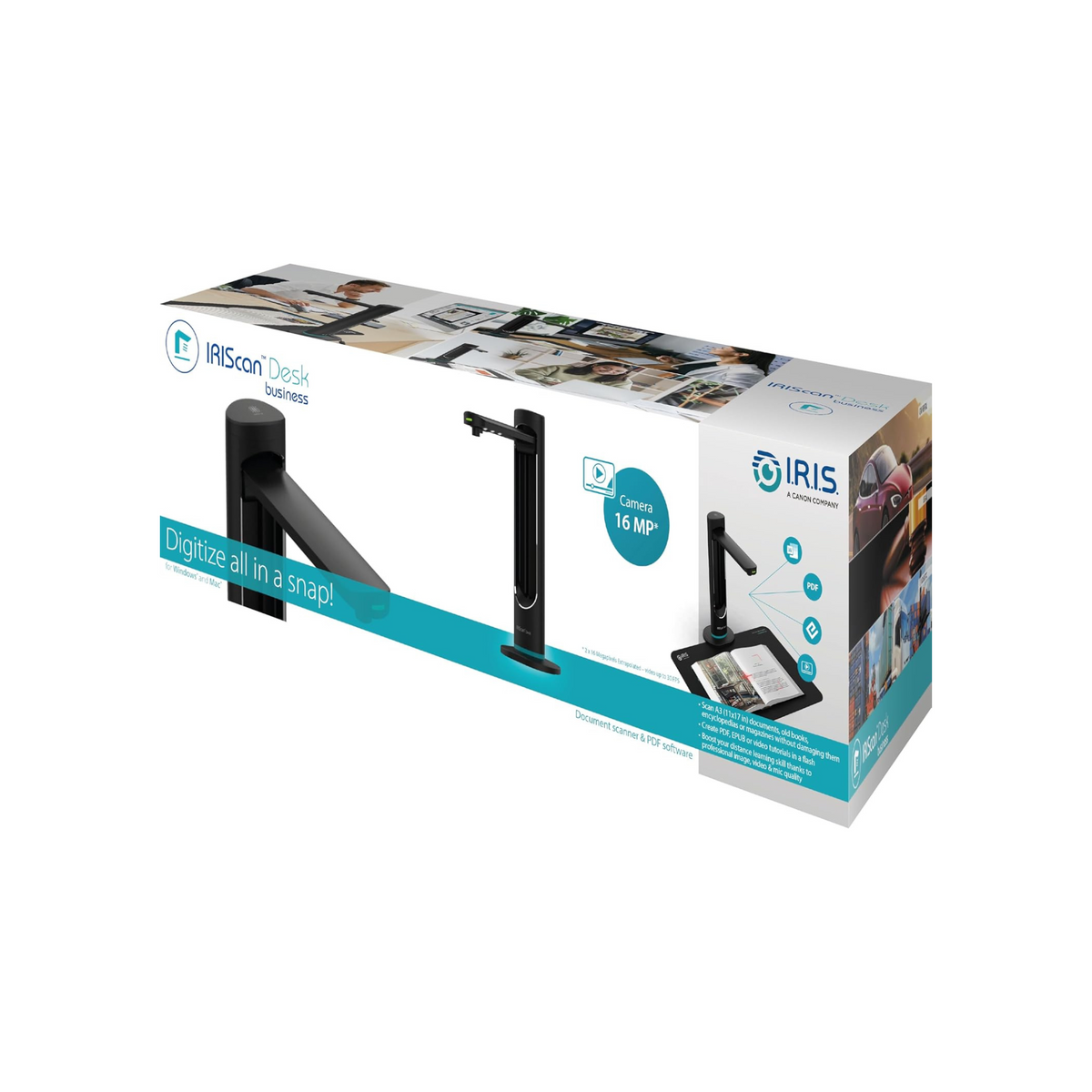 IRIScan Desk 6 Business-Prof.Document,Receipt,Book Scanner,Auto-Flatten & Deskew,32MP,Capture 11x17in,136 Languages OCR,Text to Speech,PDF/Search,PDF/Word/Tiff/Excel,Video Distance Learning,Win&Mac