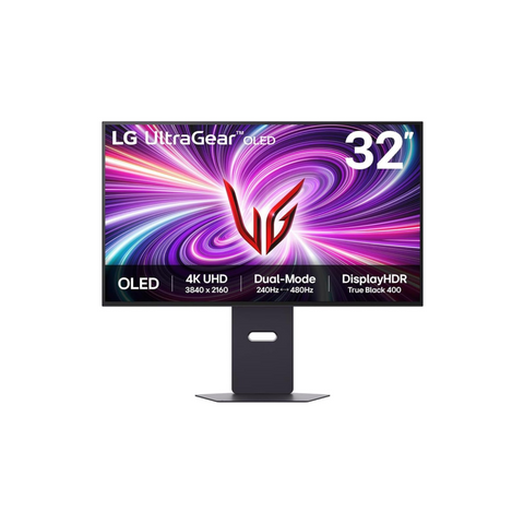 LG UltraGear OLED Gaming Monitor 32GS95UV-B, 32 inch UHD 4K, Dual mode 4K: 240Hz / FHD: 480Hz, 0.03ms Response Time, NVIDIA G-Sync & AMD FreeSync Premium Pro, 7W Stereo speakers, DisplayPort, HDMI 2.1