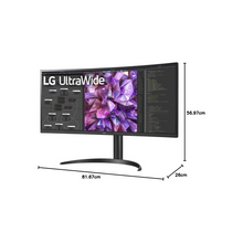 LG 34WQ75C 34 Inch UltraWide Monitor - WQHD, 3440 x 1440P, IPS, sRGB 99%, HDR10, Curved, Ergonomic Design, USB Type-C, LAN port, AMD FreeSync™, MaxxAudio, Gaming Features, Black