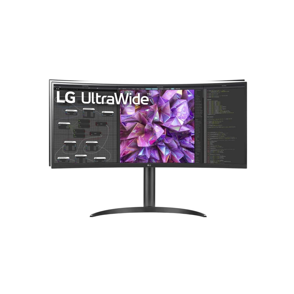 LG 34WQ75C 34 Inch UltraWide Monitor - WQHD, 3440 x 1440P, IPS, sRGB 99%, HDR10, Curved, Ergonomic Design, USB Type-C, LAN port, AMD FreeSync™, MaxxAudio, Gaming Features, Black