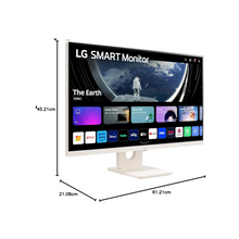 LG 27SR50F-W MyView Smart Monitor 27-Inch FHD (1920x1080) IPS Display, webOS 23, HDR 10, 5Wx2 Speakers, AirPlay 2, Screen Share, Bluetooth, ThinQ App, Remote Control, White