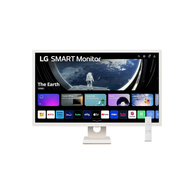 LG 32SR50F 32-inch Smart FHD IPS Monitor, webOS 23, HDR10, Airplay 2, Screen Share, Bluetooth, 5Wx2 Stereo Speaker, Tilt Stand (HDMI, USB Type-A) - White