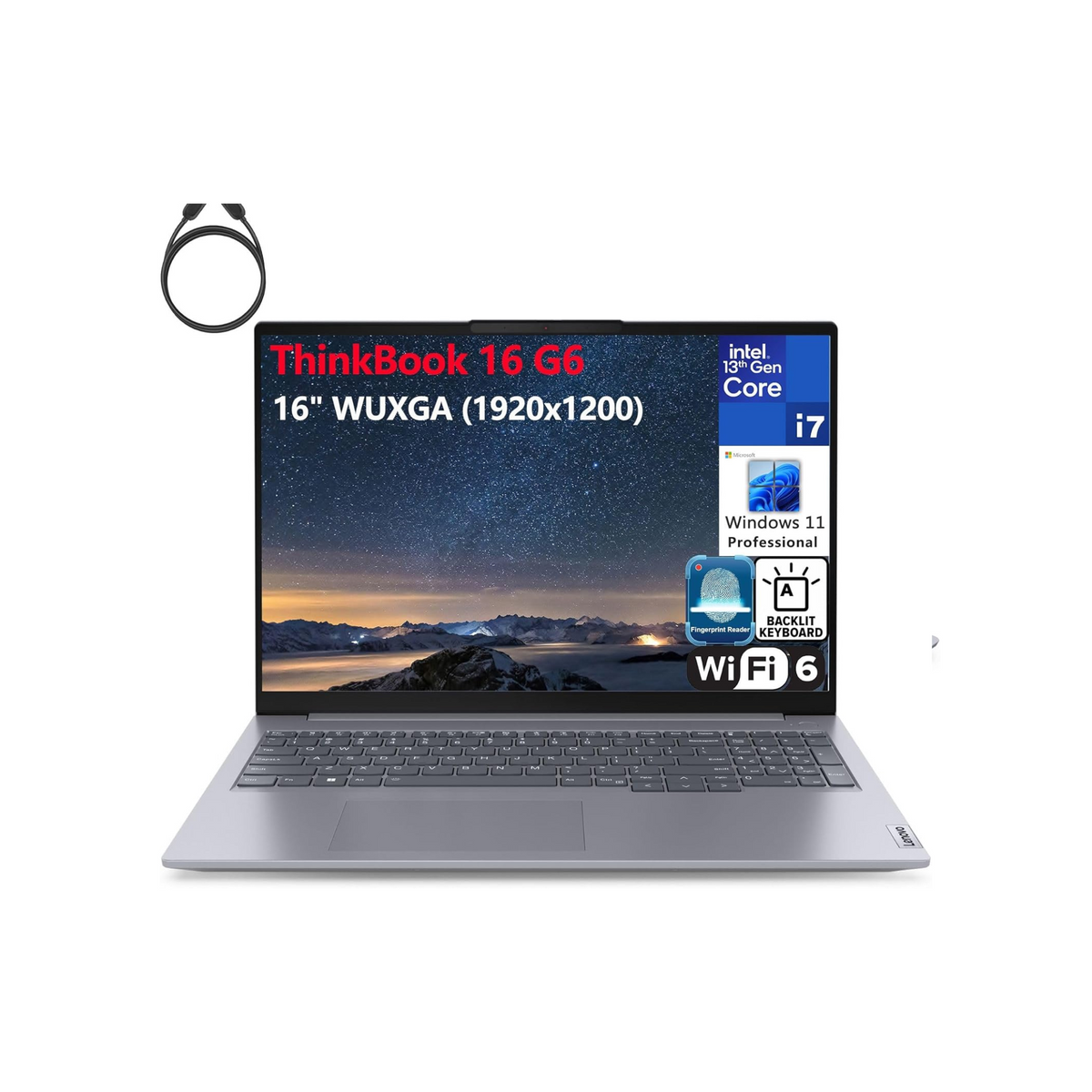 Lenovo ThinkBook 16 G6 16" FHD+ Laptop Computer, 13th Gen Intel 14-Core i7-13700H, 32GB DDR5 RAM, 1TB PCIe SSD, WiFi 6, Bluetooth 5.2, Backlight Keyboard, Fingerprint Reader, Windows 11 Pro, Tilsiy
