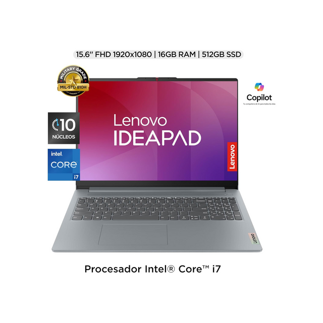 Lenovo IdeaPad Slim 3 15IRH8 Laptop | 15.6" FHD Intel Core i7-13620H 16GB RAM 512GB SSD | Camera FHD 1080p | Windows 11/Arctic Grey(UPGRADE)