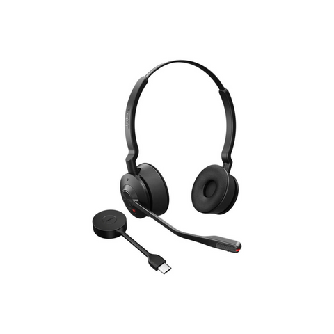 Jabra Engage 55 UC Stereo USB-C Headset, SafeTone 2.0 Hearing Protection, DECT Security Step C, Robust and Flexible USB Adapter, Black | 9559-430-111