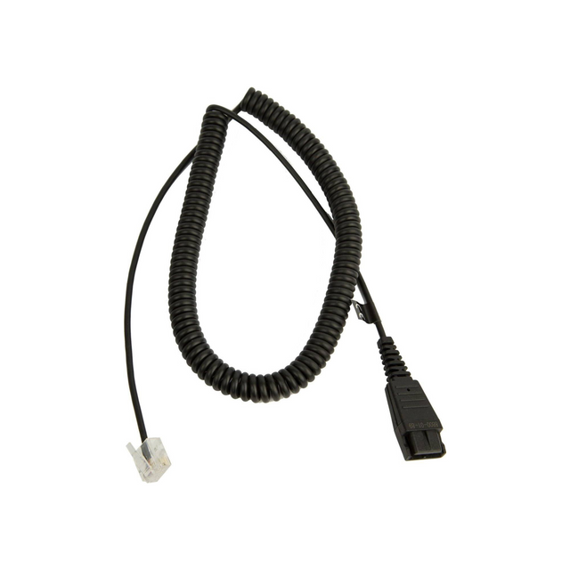 Jabra QD Cord to RJ45, Coiled, 2m Cable Length, Black | 8800-01-89