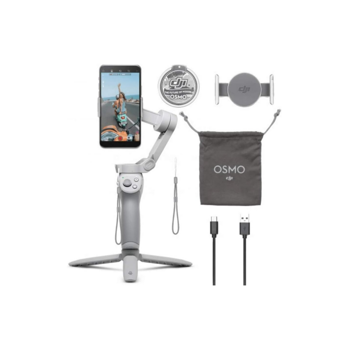DJI OM 4 – 3-Axis Smartphone Gimbal, Magnetic Design, Portable and Foldable, DynamicZoom, CloneMe, Timelapse, Gesture Control, Spin Mode, Story Mode, Slow Motion, Panorama