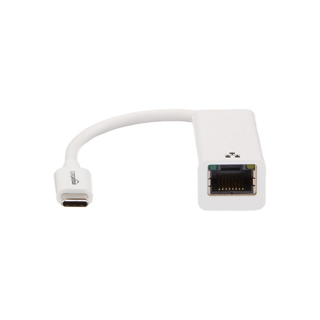 Amazon Basics USB 3.1 Type-C to Ethernet Adapter for Apple Mac and PC - White