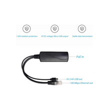 LEVGLAKE POE Splitter, 48V to 5V 2.4A Micro USB Ethernet Adapter, Compatible with Raspberry Pi 3B+, IP Camera and More