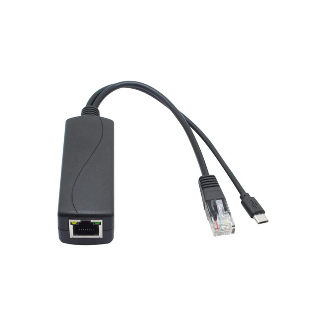 LEVGLAKE POE Splitter, 48V to 5V 2.4A Micro USB Ethernet Adapter, Compatible with Raspberry Pi 3B+, IP Camera and More LEVGLAKE