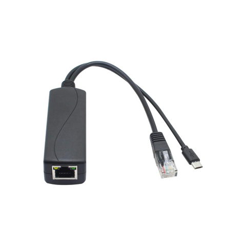 LEVGLAKE POE Splitter, 48V to 5V 2.4A Micro USB Ethernet Adapter, Compatible with Raspberry Pi 3B+, IP Camera and More