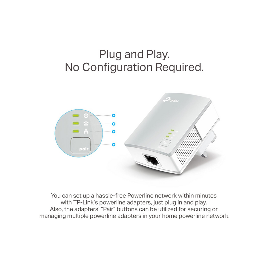 TP-Link TL-PA4010KIT Nano AV600 Powerline Adapter Starter Kit