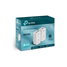 TP-Link TL-PA8033PKIT AV1300 3-Port Gigabit Passthrough 2x2 MIMO Powerline Adapter Starter Kit, No Configuration Required, UK Plug