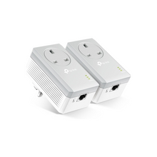 TP-Link TL-PA4010PKIT Passthrough Powerline Adapter Starter Kit, No Configuration Required, UK Plug, Pack of 2