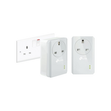 TP-Link TL-PA4010PKIT Passthrough Powerline Adapter Starter Kit, No Configuration Required, UK Plug, Pack of 2