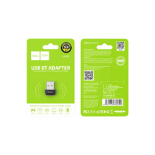 Hoco UA18 - USB To Bluetooth v5.0 Adapter, Support Multi-Device Connection With Speakers/Earphones/Keyboard/Mouse/Printers, Compatible With Windows, Linus - Black