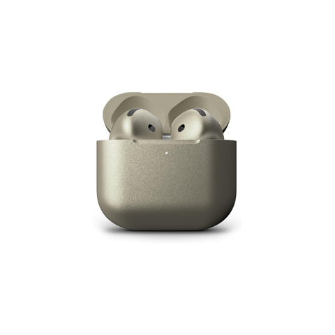 MERLIN CRAFT CUSTOMISED BOLD APPLE AIRPODS 4 ANC WIRELESS EARBUDS, BLUETOOTH HEADPHONES, PERSONALIZED SPATIAL AUDIO, WATER RESISTANT,NOISE CANCELLATION, USB-C CASE, H2 CHIP (NATURAL TITANIUM)