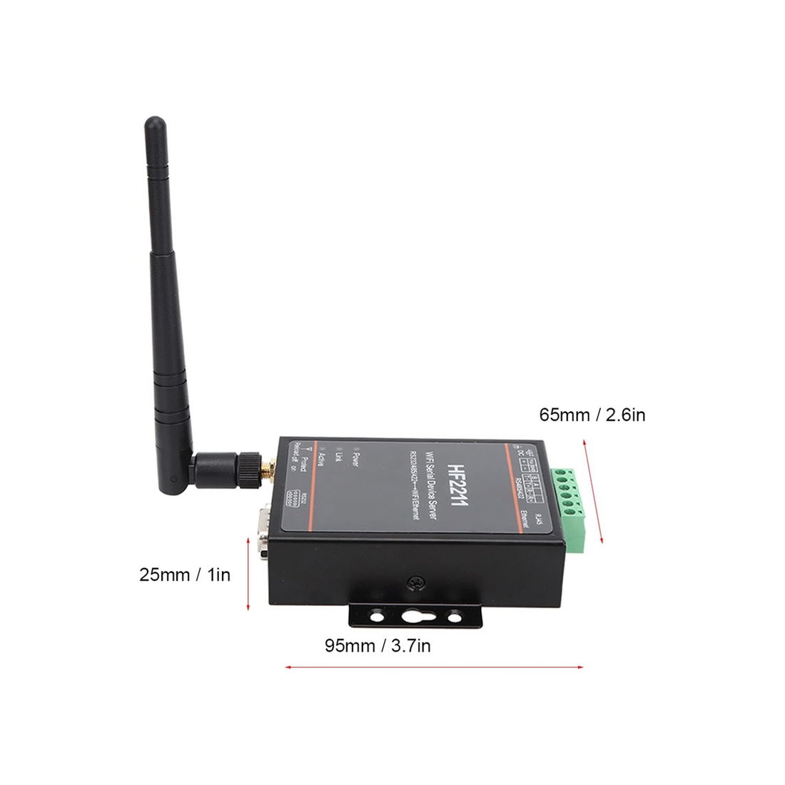 Trisar HF-2211 Serial Port Server with RS232/485/422 to WiFi Ethernet Data Transmission