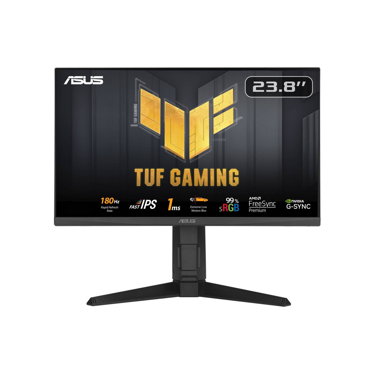 ASUS TUF Gaming VG249QL3A Monitor, 24" IPS Display, FHD Resolution, 180Hz Refresh Rate, 1ms (GtG) Response Time, AMD FreeSync Premium & NVIDIA G-Sync Technology, Black | 90LM09G0-B01170
