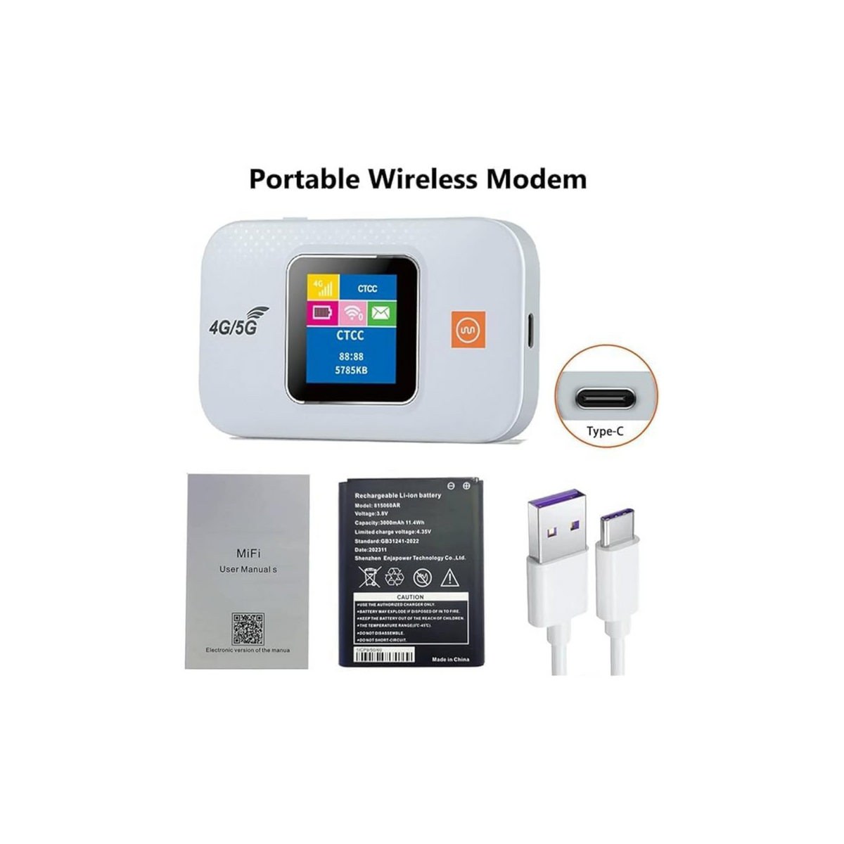 WEKUBA Mobile WiFi Hotspot, Portable Router with SIM Card Slot, Mini Smart Pocket Router with Built-in 3000mah Li-Ion Battery, 10 Connectivity DevicesPortable Travel WiFi Router (White)