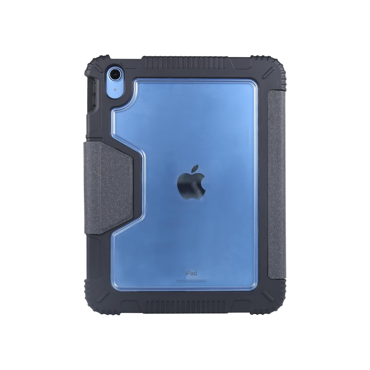 Max & Max Rugged Case For Apple Ipad 10.9" 10th Generation Drop Protection/Anti-Slip/Kids Friendly, Pencil Or Crayon Holder, Clear Transparent Back (Black)