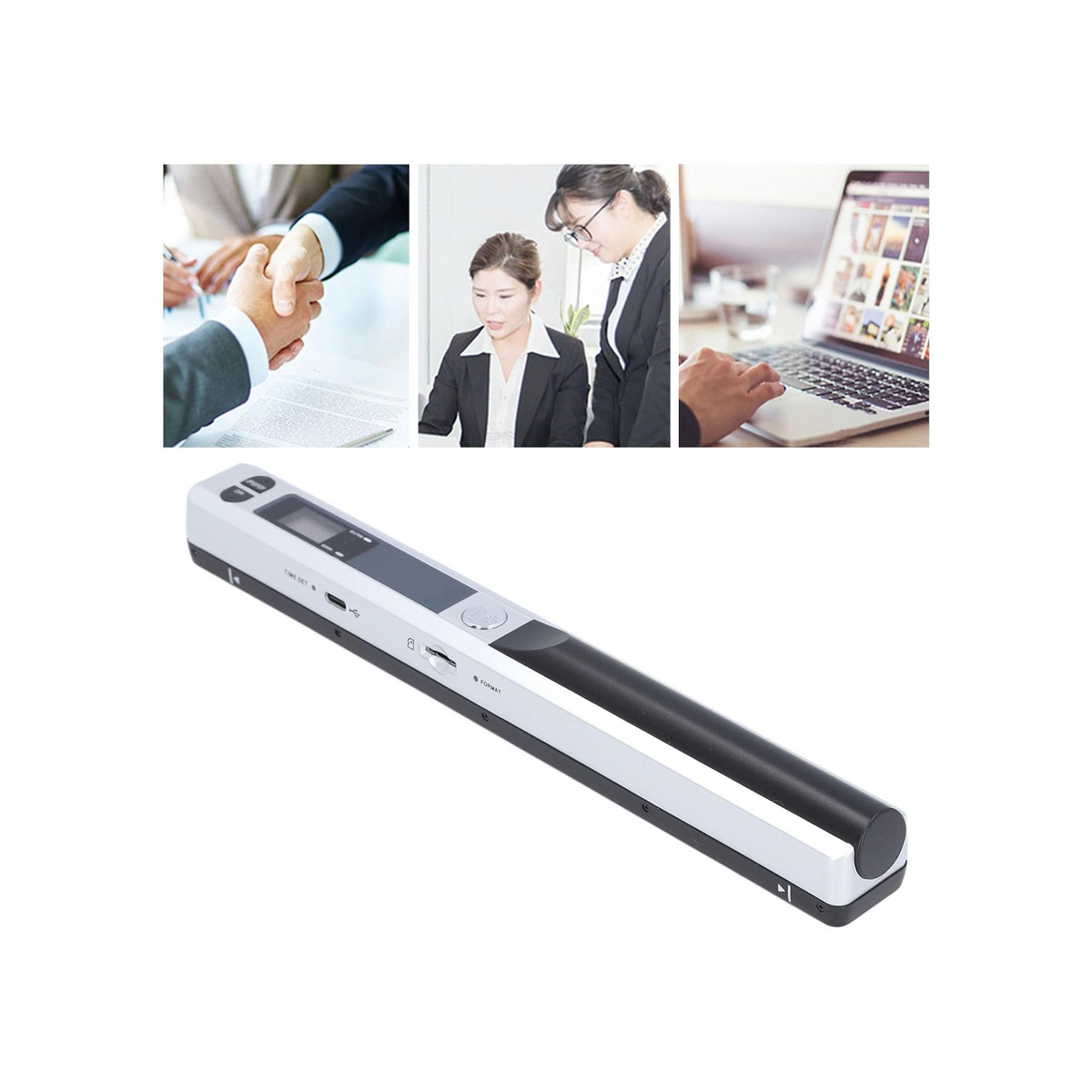 Cryfokt Portable Document Scanner, Mobile Photo Scanner for A4 Documents High Definition 900 DPI Photos Receipts PDF JPG Scanning Handheld Rechargeable Scanner for Home Office Travel