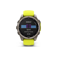 GARMIN FENIX 8-47 MM, SOLAR, SAPPHIRE TITANIUM WITH AMPYELLOW/GRAPHITE SILICONE BAND