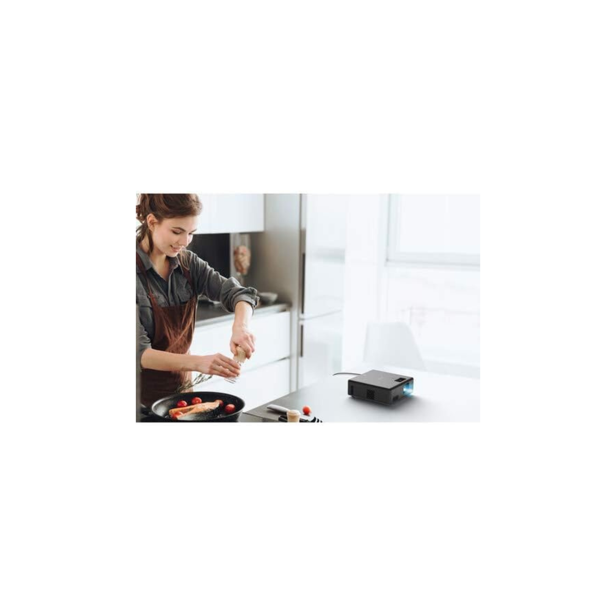 Epson EF-11 3LCD, Full HD, Laser, 1,000 Lumens, 150 Inch Display, Wi-Fi, Portable Projector - Black