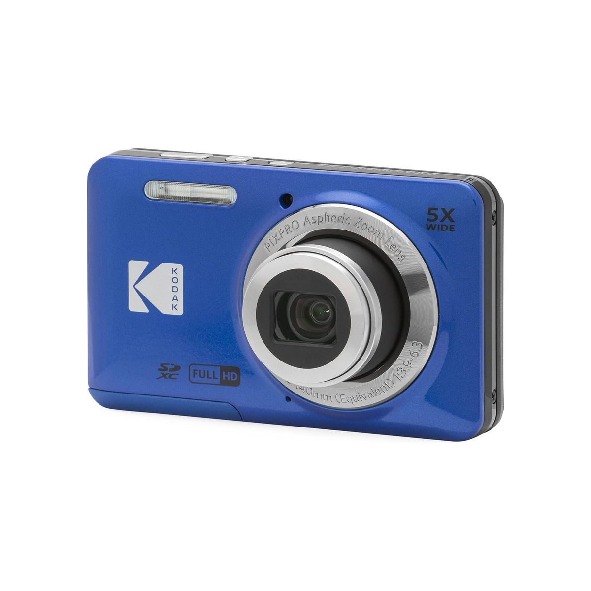 Kodak PIXPRO FZ55 Digital Camera with SanDisk 32GB Ultra & SD Memory Card Reader, 2.7" LCD, 16.35 MP Sensor, 5x Optical Zoom, 1080p Full HD Video, 28mm Wide Angle Lens, Blue | FZ55 BL