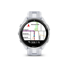 GARMIN FORERUNNER 965, TITANIUM BEZEL WITH WHITESTONE CASE AND WHITESTONE/POWDER GRAY SILICONE BAND