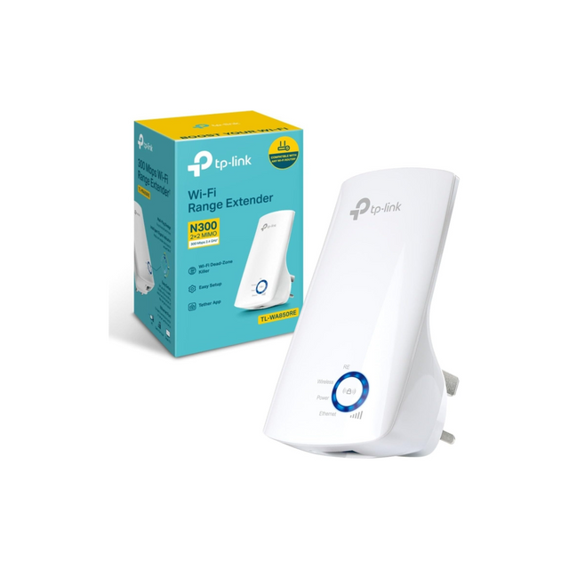 TP-Link TL-WA850RE 300Mbps Universal Wi-Fi Range Extender, Ethernet Bridge Support Wi-Fi Booster Repeater Works with any Wi-Fi Router