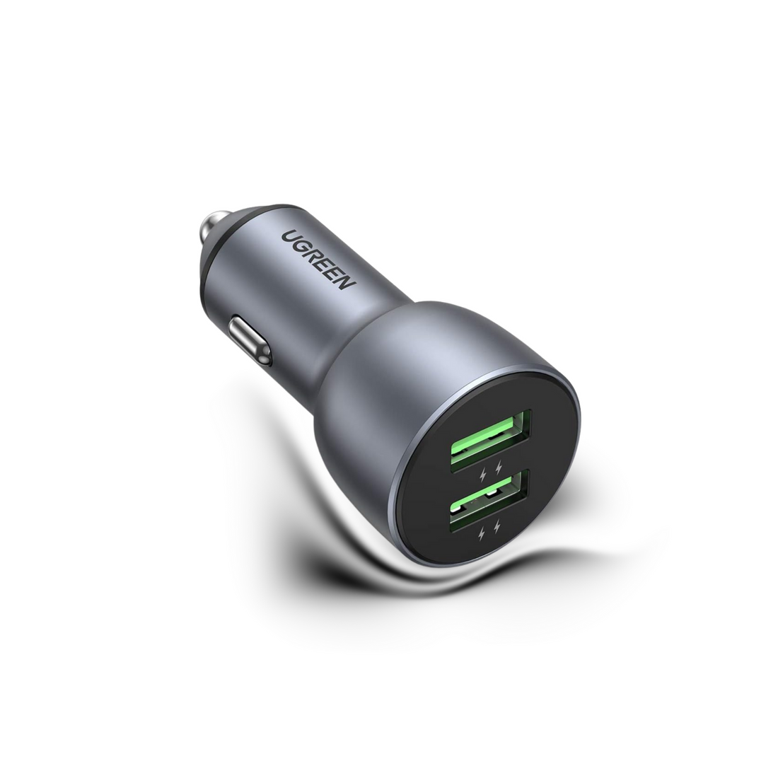 UGREEN Fast Car Charger 36W Dual USB QC 3.0 Quick Charging Aluminum Car Adapter Compatible with iPhone 16/16 Pro/16 Pro Max/15 Pro Max/14/13 Pro Max/SE/11,Galaxy S23/S22/S21,Oneplus 10/9