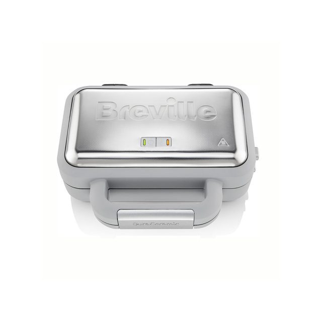 Breville VST072 DuraCeramic Waffle Maker, Non-Stick and Easy Clean with Deep-Fill Removable Plates, White and Stainless Steel