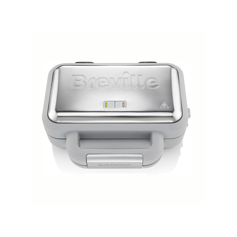 Breville VST072 DuraCeramic Waffle Maker, Non-Stick and Easy Clean with Deep-Fill Removable Plates, White and Stainless Steel
