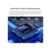 Beelink SEI14 Mini Gaming PC, Intel Core Ultra 5 Processor 125H 14-Core 18-Thread 4.5GHz Processor, 32G DDR5 RAM 1T SSD, 4K@144Hz, TB4.0/USB3.2/DP/HDMI/ 2.5G LAN/WiFi6 BT5.2-YS