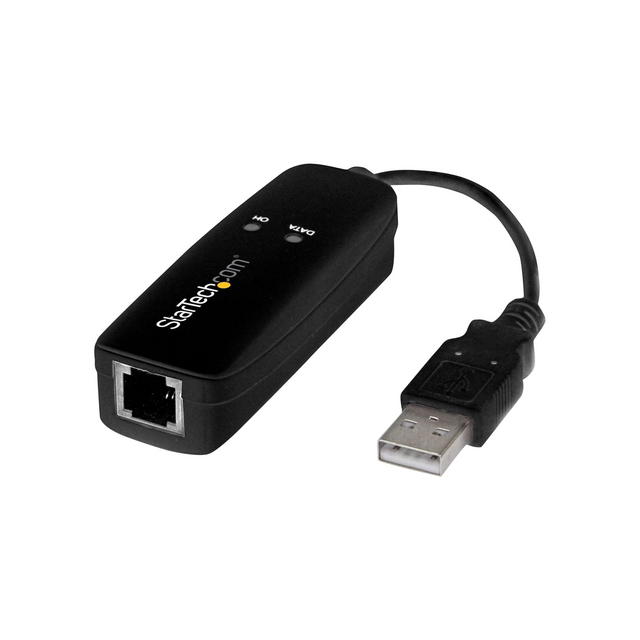 StarTech.com USB 2.0 Fax Modem - 56K External Hardware Dial Up V.92 Modem/Dongle/Adapter - Computer/Laptop Fax Modem - USB to Telephone Jack - USB Data Modem - Network Fax/CMR/POS, TAA (USB56KEMH2)
