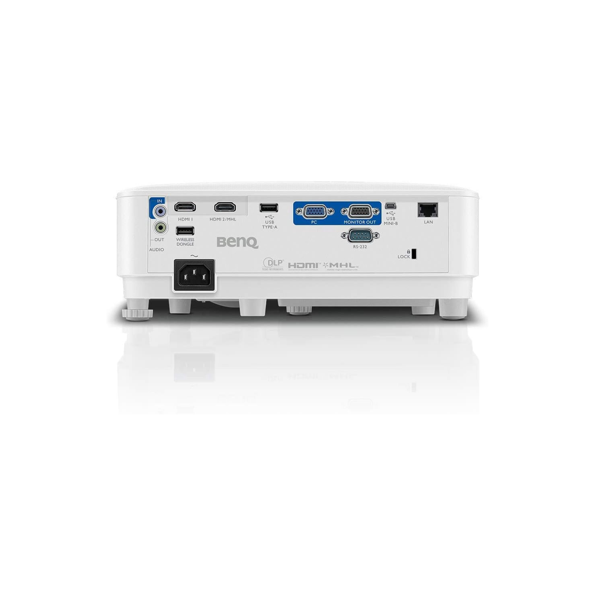 BenQ MH733 1080p Full HD High Brightness 4000 ANSI Lumen Projector with USB Reader for PC-Less Presentations for Home and Office Meeting Rooms, White