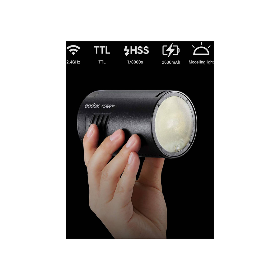 Godox AD100Pro 100Ws Ttl 2. 4G 1/8000 Hss Outdoor Flash Light